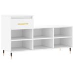 vidaXL Botník biely 102x36x60 cm spracované drevo – Obrázok 2