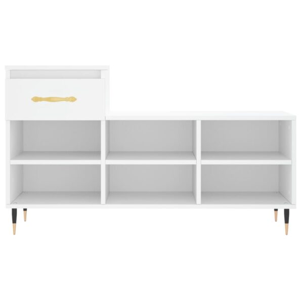 vidaXL Botník biely 102x36x60 cm spracované drevo – Obrázok 5