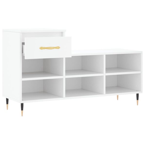 vidaXL Botník biely 102x36x60 cm spracované drevo – Obrázok 6