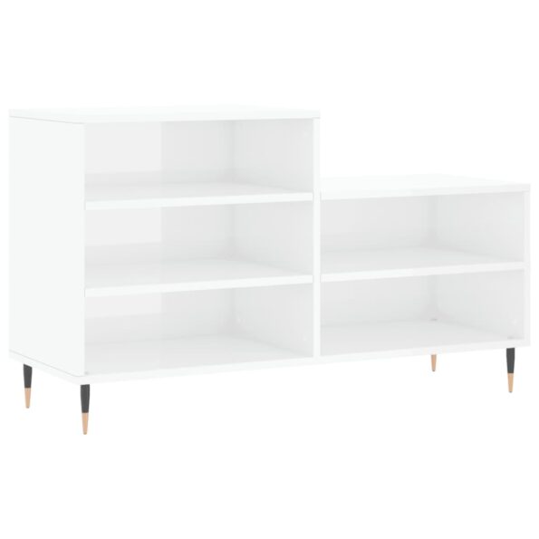 vidaXL Botník lesklý biely 102x36x60 cm spracované drevo – Obrázok 2