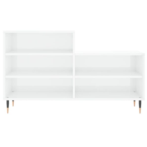 vidaXL Botník lesklý biely 102x36x60 cm spracované drevo – Obrázok 4