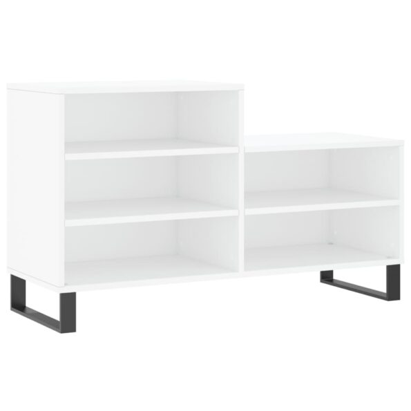 vidaXL Botník biely 102x36x60 cm spracované drevo – Obrázok 2