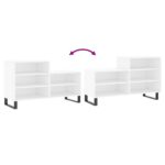 vidaXL Botník biely 102x36x60 cm spracované drevo – Obrázok 7