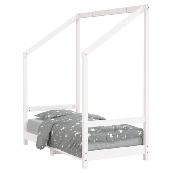 vidaXL Rám detskej postele biely 70x140 cm masívna borovica – Obrázok 2