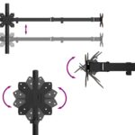 vidaXL Držiak na tri monitory čierny oceľový VESA 75/100 mm – Obrázok 9