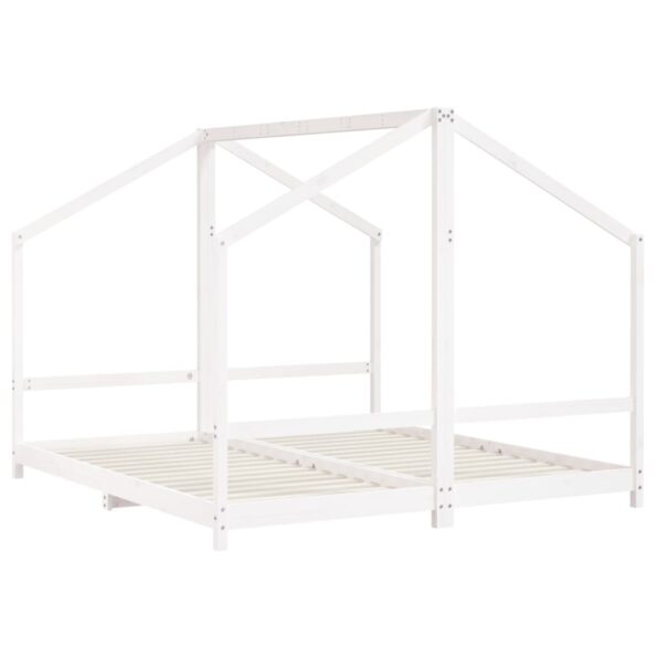 vidaXL Rám detskej postele biely 2x(90x200) cm masívna borovica – Obrázok 3