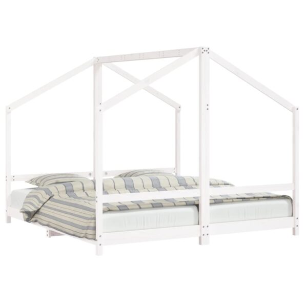 vidaXL Rám detskej postele biely 2x(90x190) cm masívna borovica – Obrázok 2