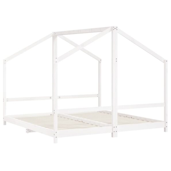vidaXL Rám detskej postele biely 2x(90x190) cm masívna borovica – Obrázok 3