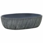 vidaXL Umývadlo na dosku čierno-sivé oválne 47x33x13 cm keramické – Obrázok 2