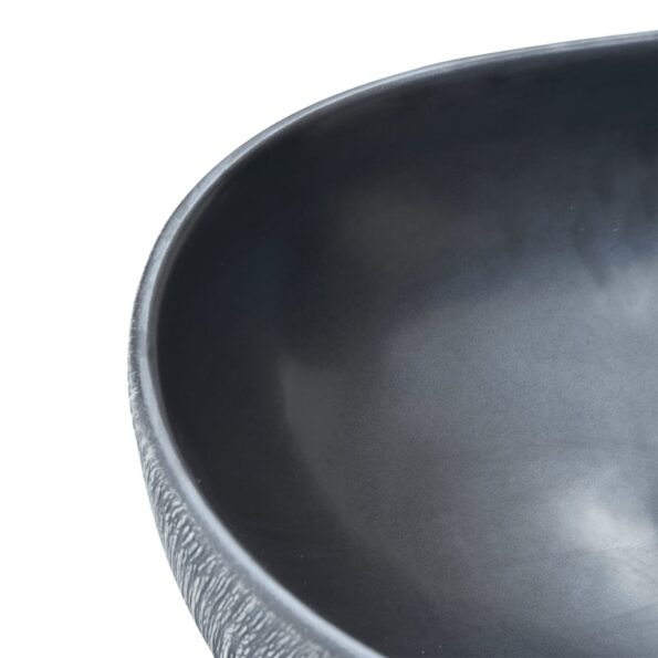 vidaXL Umývadlo na dosku čierno-sivé oválne 47x33x13 cm keramické – Obrázok 7