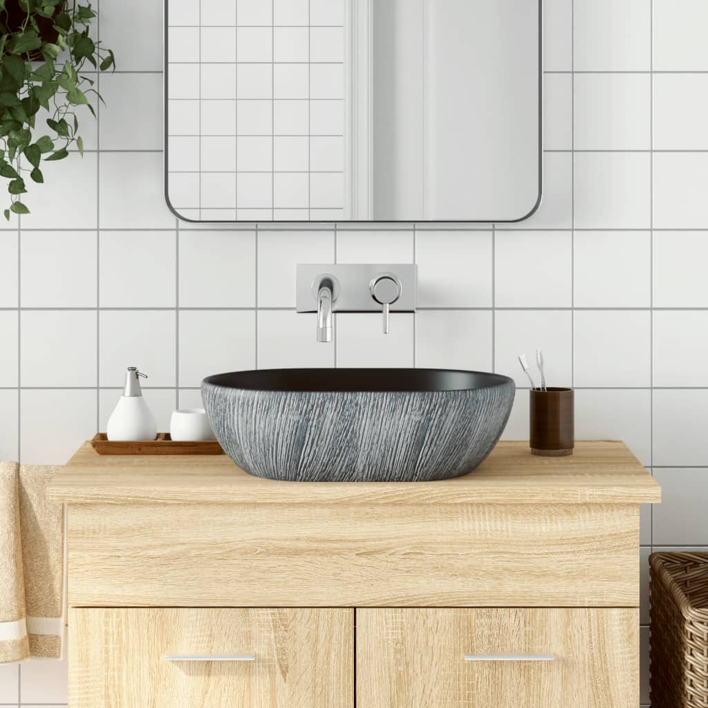 VXL8721012118775_m_en_hd_1.jpg vidaXL Umývadlo na dosku čierno-sivé oválne 47x33x13 cm keramické – Obrázok 1