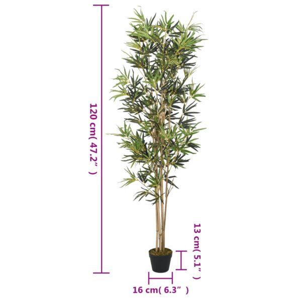vidaXL Umelý bambusový strom 552 listov 120 cm zelený – Obrázok 4