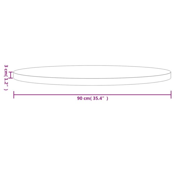 vidaXL Stolová doska okrúhla biela Ø90x3 cm masívna borovica – Obrázok 7