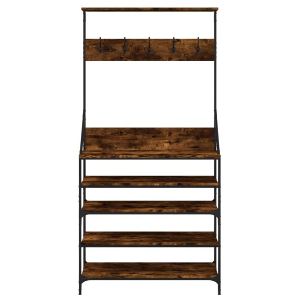 vidaXL Vešiak na šaty s botníkom dymový dub 90x34x184 cm – Obrázok 4