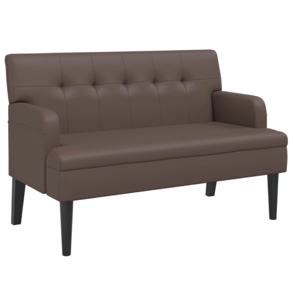 vidaXL Lavička s operadlom hnedá 112x65,5x75 cm umelá koža – Obrázok 2