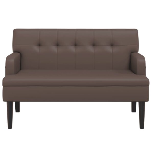 vidaXL Lavička s operadlom hnedá 112x65,5x75 cm umelá koža – Obrázok 3
