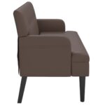 vidaXL Lavička s operadlom hnedá 112x65,5x75 cm umelá koža – Obrázok 4