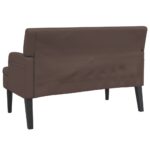 vidaXL Lavička s operadlom hnedá 112x65,5x75 cm umelá koža – Obrázok 5