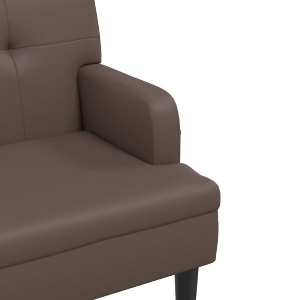 vidaXL Lavička s operadlom hnedá 112x65,5x75 cm umelá koža – Obrázok 6