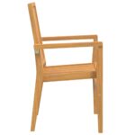 vidaXL Stohovateľné záhradné stoličky 8 ks 56,5x57,5x91 cm masívny tík – Obrázok 5