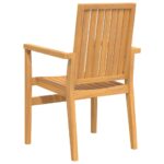 vidaXL Stohovateľné záhradné stoličky 8 ks 56,5x57,5x91 cm masívny tík – Obrázok 6