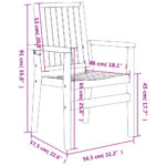 vidaXL Stohovateľné záhradné stoličky 8 ks 56,5x57,5x91 cm masívny tík – Obrázok 7