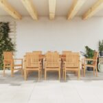 vidaXL Stohovateľné záhradné stoličky 8 ks 56,5x57,5x91 cm masívny tík