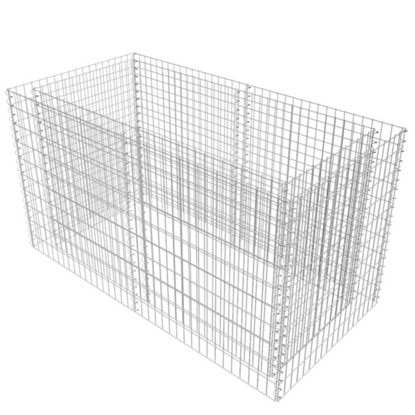 vidaXL Gabiónový vyvýšený záhon, oceľ 180x90x100 cm, strieborný – Obrázok 2