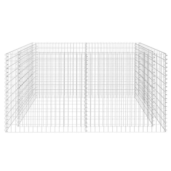 vidaXL Gabiónový vyvýšený záhon, oceľ 180x90x100 cm, strieborný – Obrázok 4