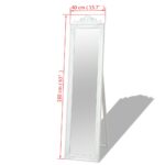 vidaXL Samostatne stojace zrkadlo v barokovom štýle 160x40 cm, biele – Obrázok 7