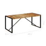 vidaXL Jedálenský stôl, surový mangový masív 180 cm – Obrázok 7