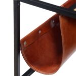 vidaXL Konferenčný stolík s držiakom na časopisy z pravej kože, 110x50x45 cm – Obrázok 8