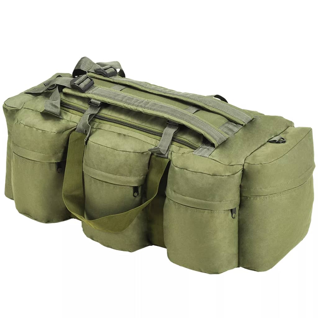 VXL8718475582946_a_en_hd_1.jpg vidaXL Športová taška 3 v 1, army štýl 45 l, olivovo zelená – Obrázok 1