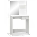 vidaXL Toaletný stolík, kompozitné drevo 75x40x141 cm, biely – Obrázok 5