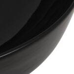 vidaXL Umývadlo keramické okrúhle čierne 41,5x13,5 cm – Obrázok 4