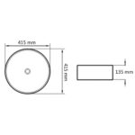 vidaXL Umývadlo keramické okrúhle čierne 41,5x13,5 cm – Obrázok 5