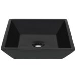 vidaXL Štvorcové keramické umývadlo čierne 41,5x41,5x12 cm – Obrázok 3