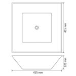 vidaXL Štvorcové keramické umývadlo čierne 41,5x41,5x12 cm – Obrázok 6