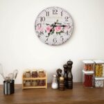 vidaXL Vintage nástenné hodiny, kvety 30 cm – Obrázok 3