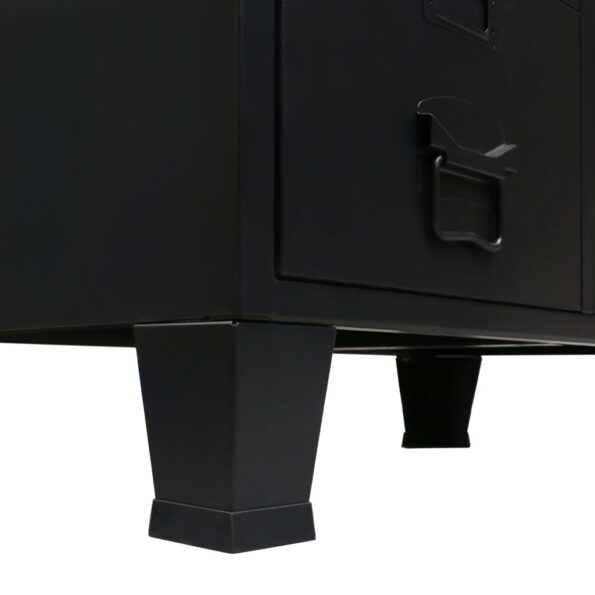 vidaXL Šatník, kov, industriálny štýl 67x35x107 cm, čierny – Obrázok 5