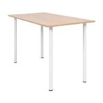 vidaXL Jedálenský stôl 120x60x73 cm, dubová a biela farba