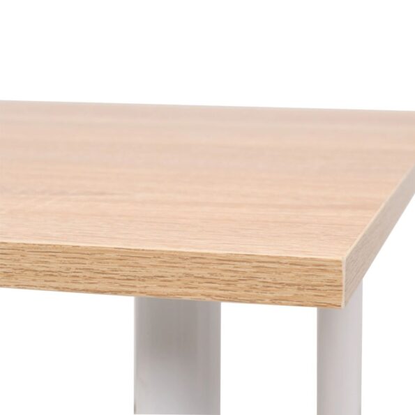 vidaXL Jedálenský stôl 120x60x73 cm, dubová a biela farba – Obrázok 4