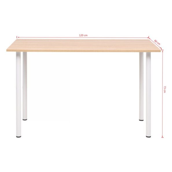 vidaXL Jedálenský stôl 120x60x73 cm, dubová a biela farba – Obrázok 5