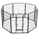 vidaXL Oceľová ohrádka pre psov s 8 panelmi 80x100 cm čierna – Obrázok 5