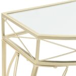 vidaXL Bočný stolík vo francúzskom štýle kovový 82x39x76 cm zlatý – Obrázok 4