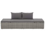 vidaXL Záhradná posteľ sivá 195x60 cm polyratan – Obrázok 2