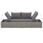 vidaXL Záhradná posteľ sivá 195x60 cm polyratan – Obrázok 4