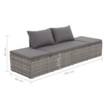 vidaXL Záhradná posteľ sivá 195x60 cm polyratan – Obrázok 6