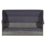 vidaXL Záhradná posteľ so strieškou sivá 205x62 cm polyratanová – Obrázok 6