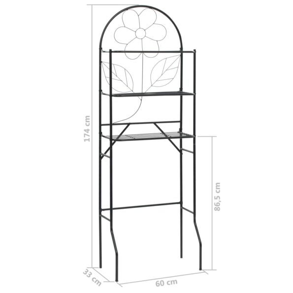 vidaXL Regál nad WC, čierny 60x33x174 cm – Obrázok 7